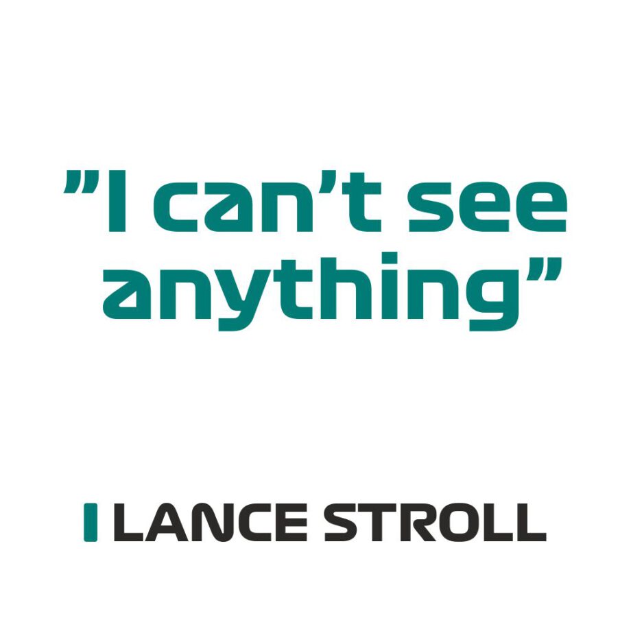 Lance Stroll - Kubek z napisem "I can't see anything"