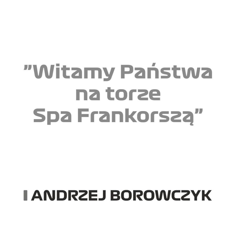 Andrzej Borowczyk - Kubek z napisem "Witamy Państwa na torze Spa Frankorszą"