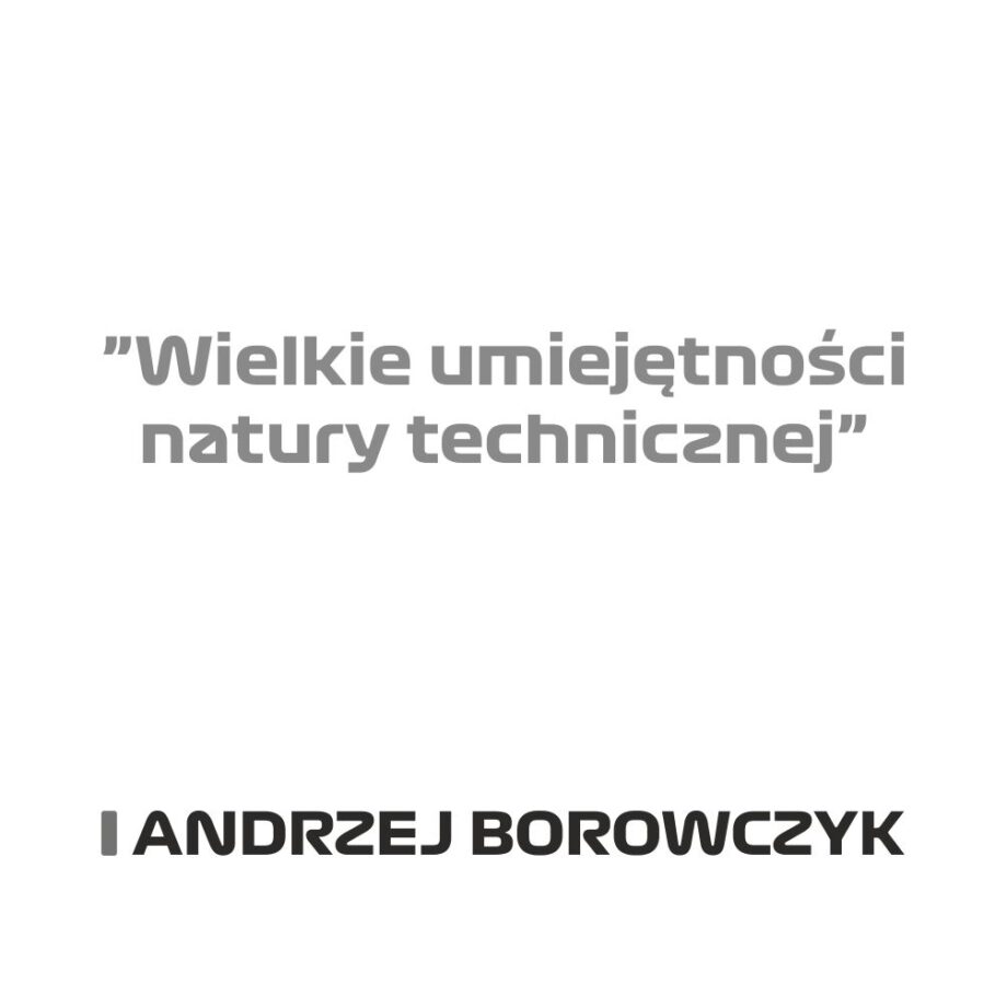Andrzej Borowczyk - Kubek z napisem "Wielkie umiejętności natury technicznej"