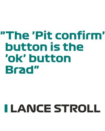 Lance Stroll - Kubek z napisem "The pit confirm button is the ok button"