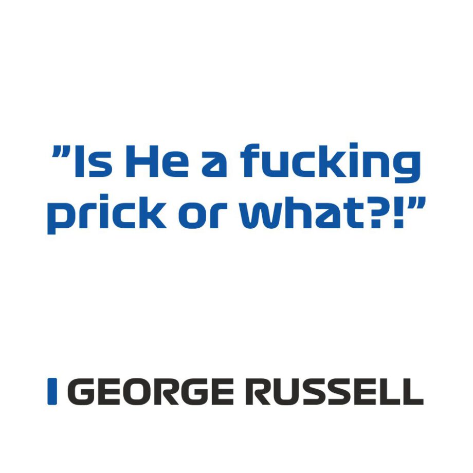 George Russel - Kubek z napisem "Is he a fucking prick or what?!"