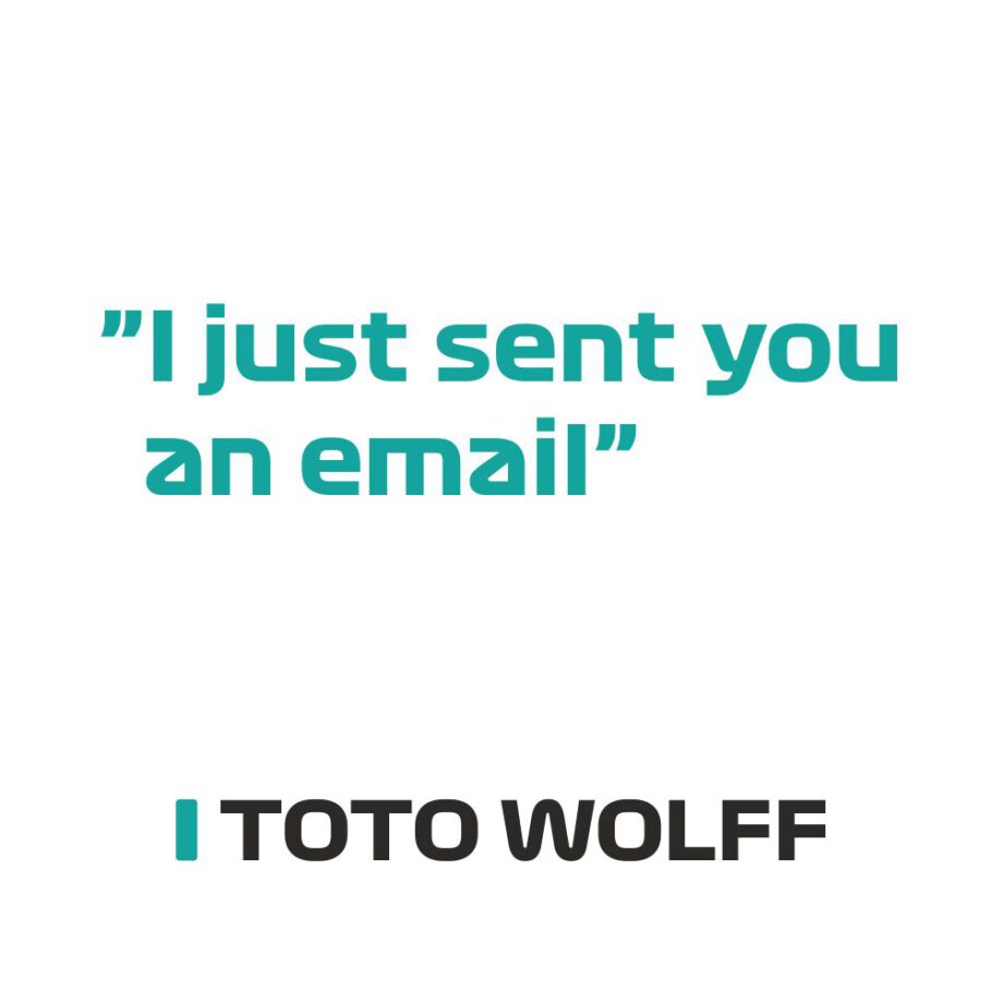 Toto Wolff - Kubek z napisem "I just sent you an email"