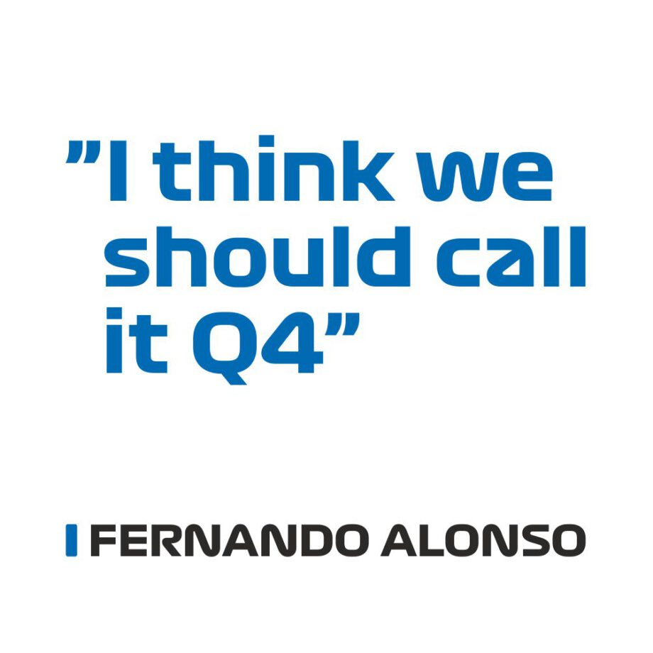 Fernando Alonso - Kubek z napisem "I think we should  call it Q4"