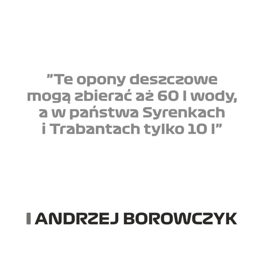 Andrzej Borowczyk - Kubek z napisem "Te opony deszczowe mogą..."