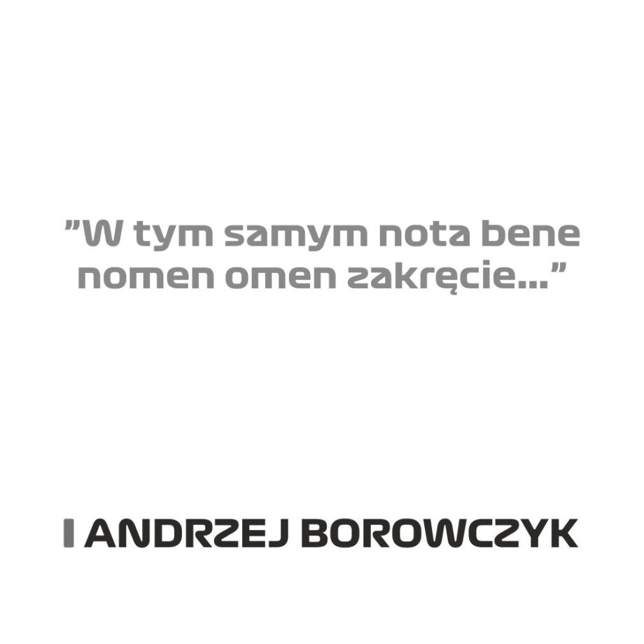 Andrzej Borowczyk - Kubek z napisem "W tym samym nota bene nomen omen..."