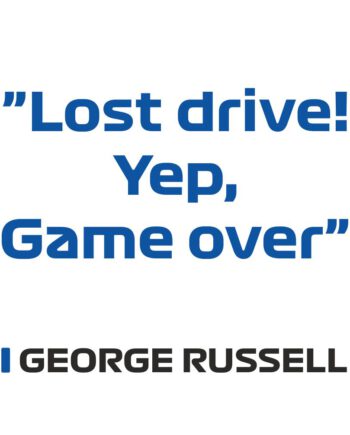 George Russel - Kubek z napisem "Lost drive, yep, game over"