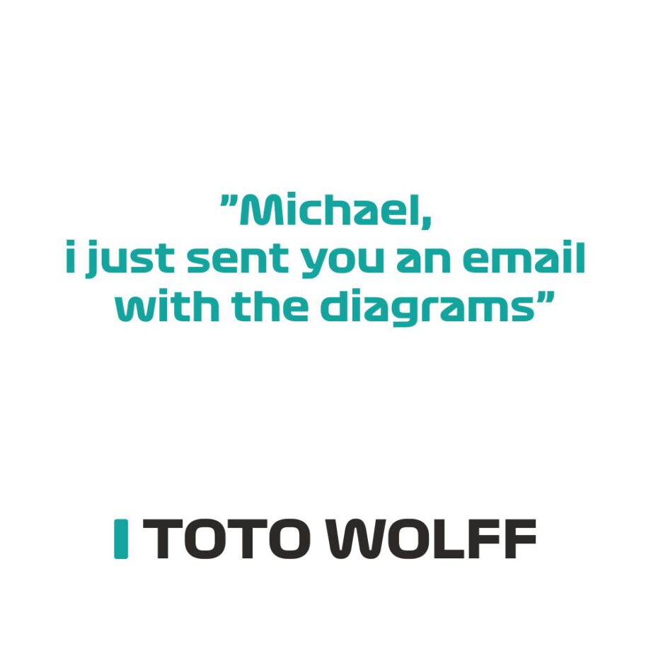 Toto Wolff - Kubek z napisem "Michael, I just sent you..."