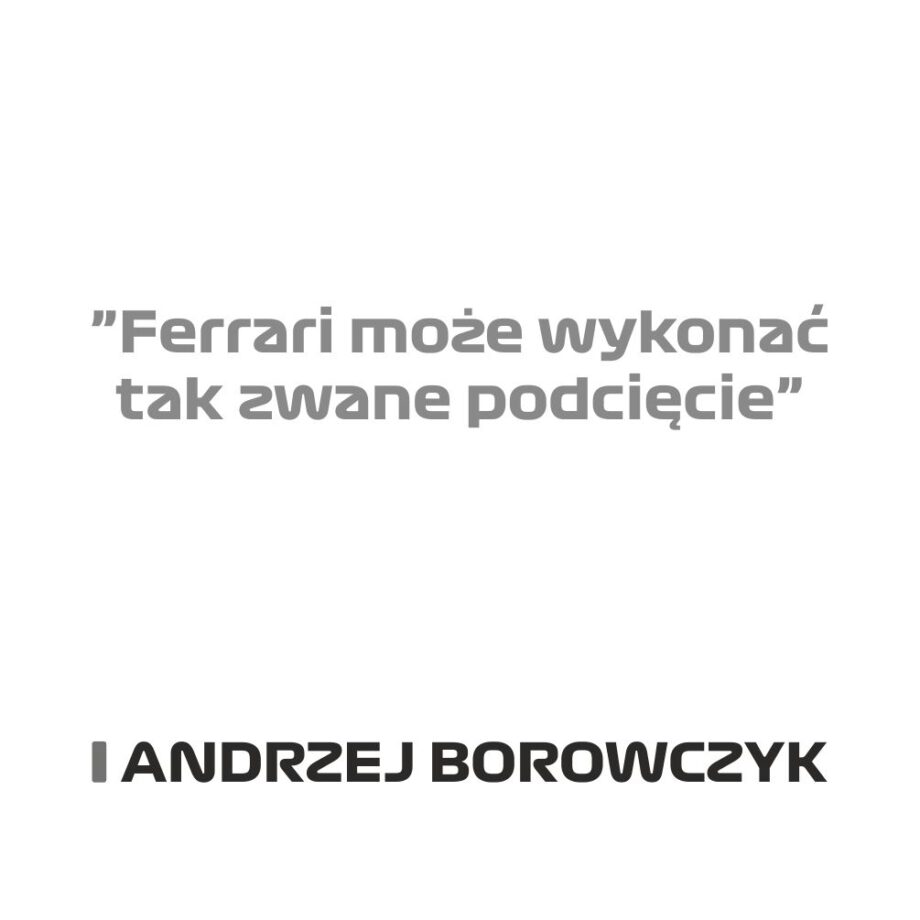 Andrzej Borowczyk - Kubek z napisem "Ferrari możne wykonać tak zwane podcięcie"