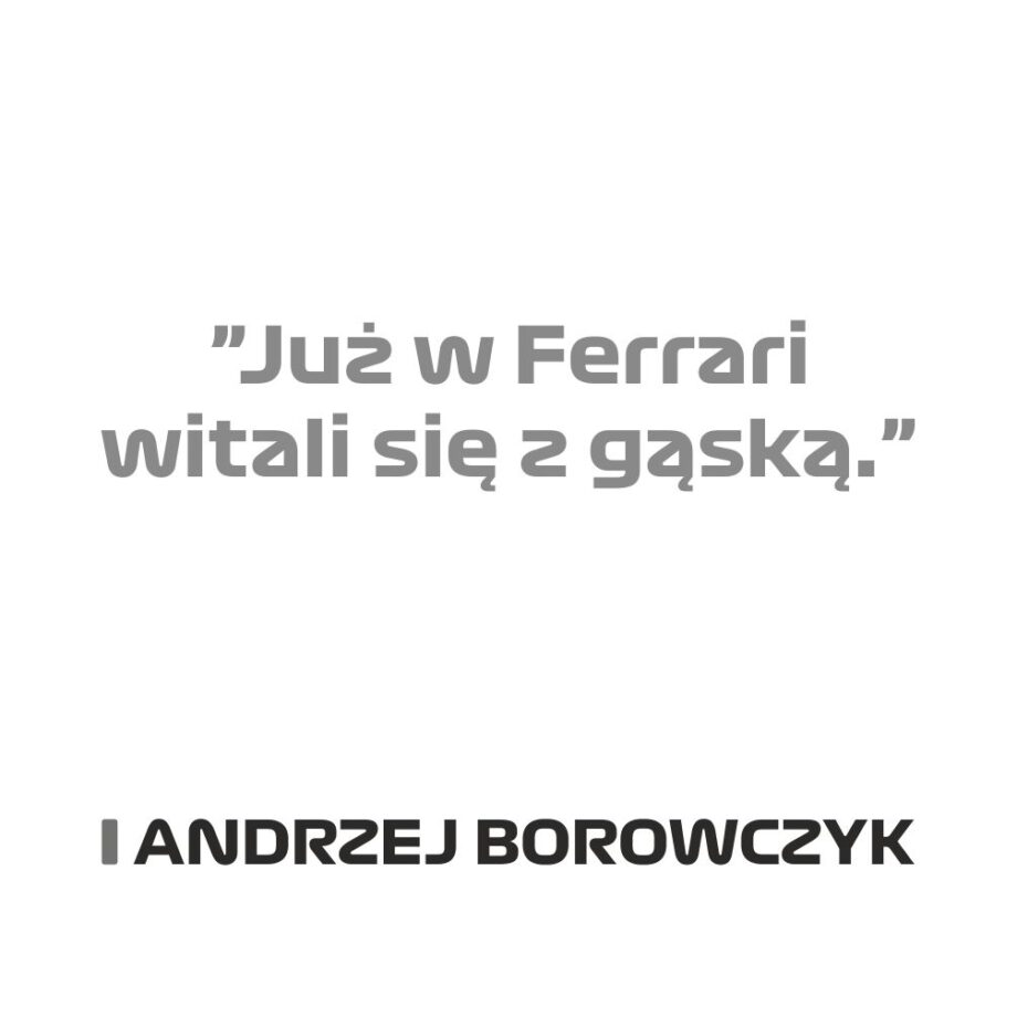 Andrzej Borowczyk - Kubek z napisem "Już w Ferrari witali się z gąską"