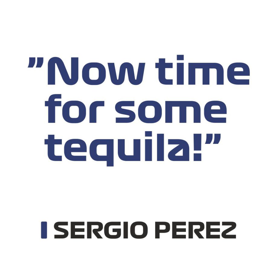 Sergio Perez - Kubek z napisem "Now time for some tequila!"