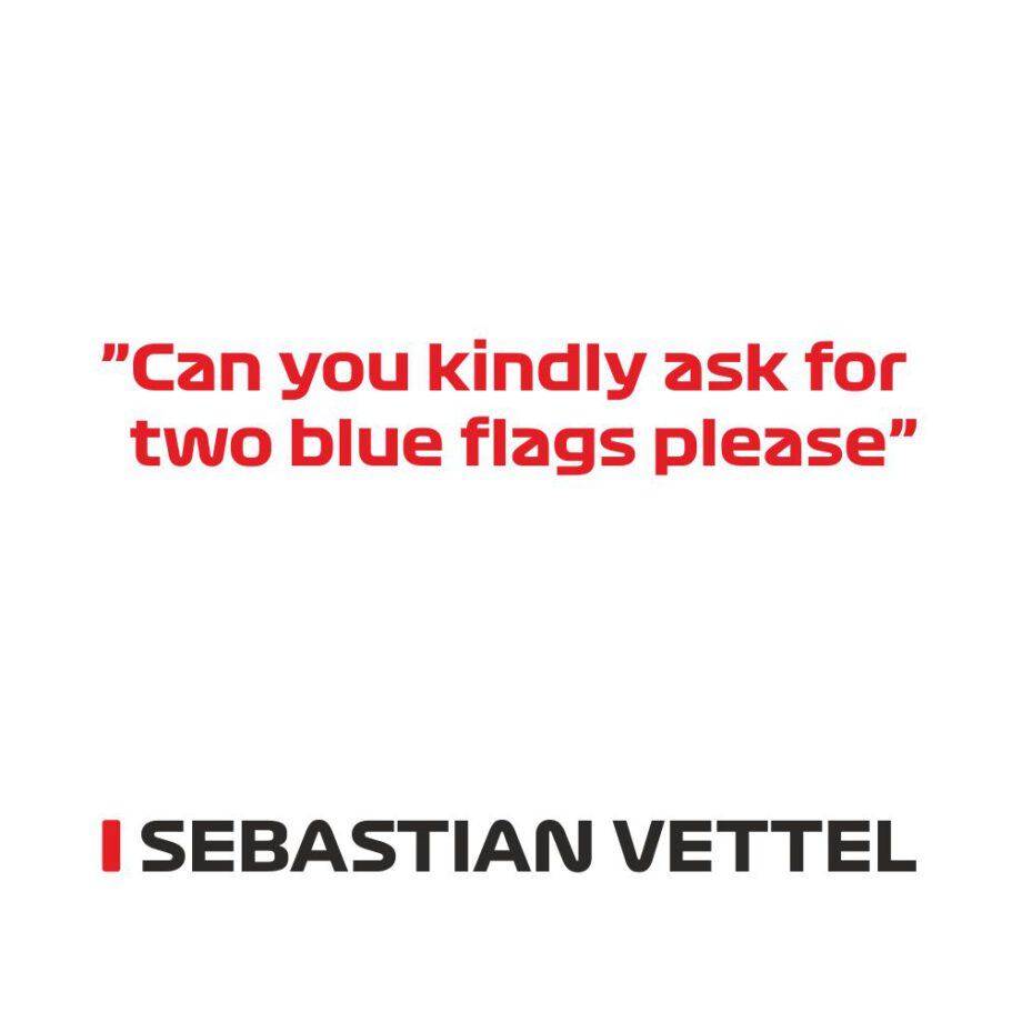 Sebastian Vettel - Kubek z napisem "Can you kindly ask for two blue flags..."