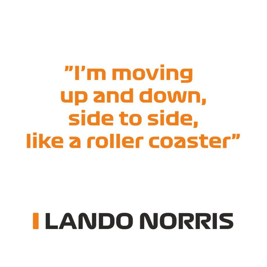 Lando Norris - Kubek z napisem "I'm moving up and down..."