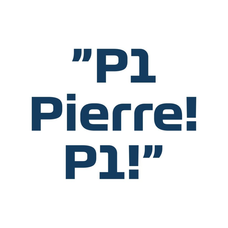 Pierre Gasly - Kubek z napisem "P1 Pierre! P1!"
