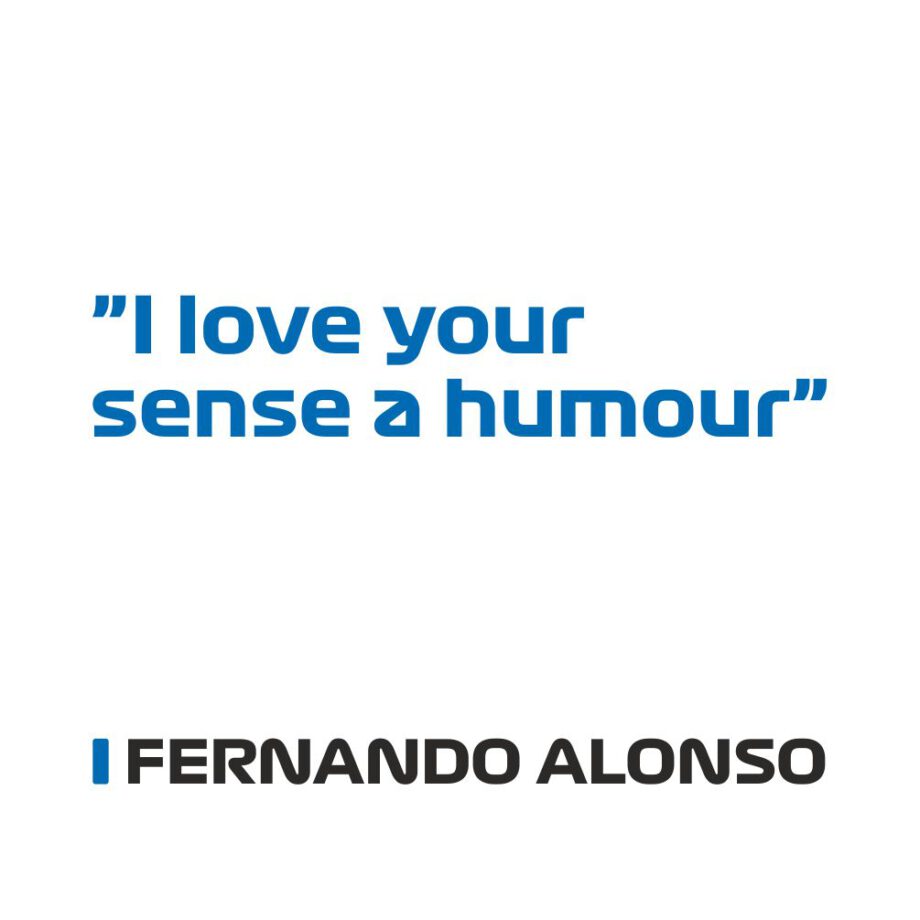 Fernando Alonso - Kubek z napisem "I love your sense a humor"