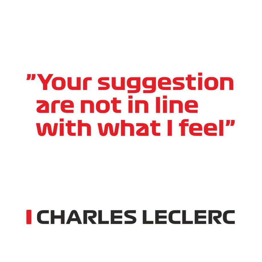 Charles Leclerc - Kubek z napisem "Your suggestion are not..."