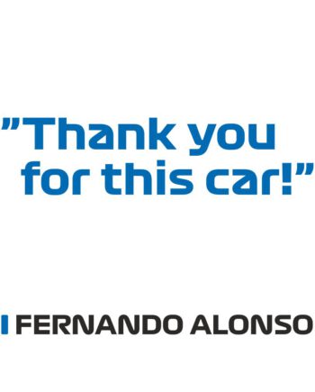 Fernando Alonso - Kubek z napisem "Thank you for this car!"
