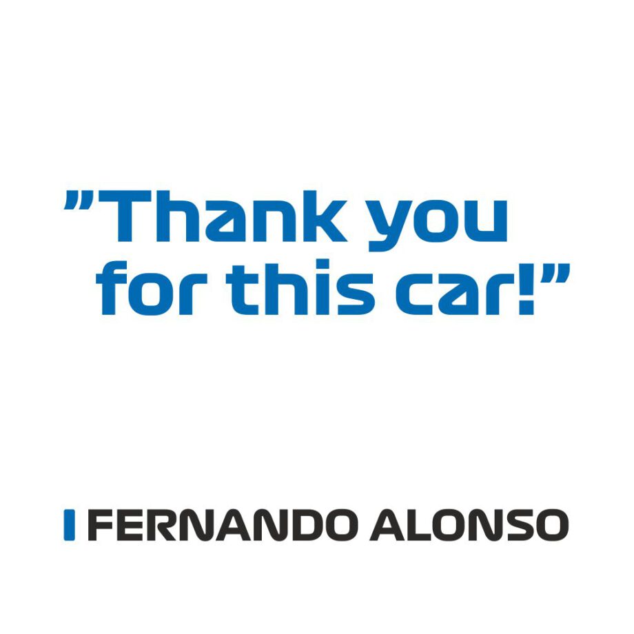 Fernando Alonso - Kubek z napisem "Thank you for this car!"