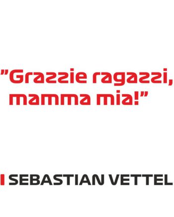 Sebastian Vettel - Kubek z napisem "Grazzie Rgazzi, mamma mia!"