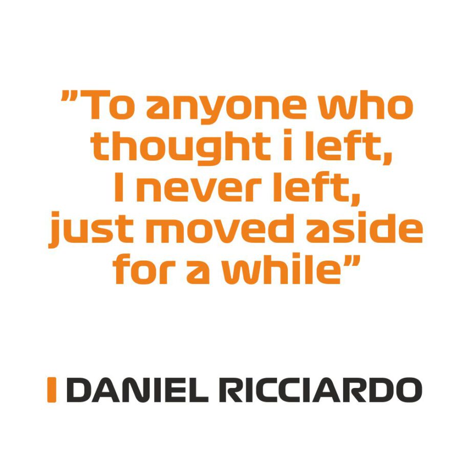 Daniel Ricciardo - Kubek z napisem "To anyone who thought i left..."