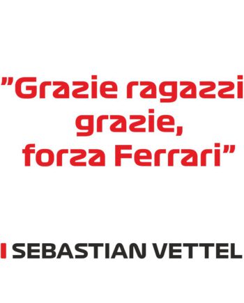 Sebastian Vettel - Kubek z napisem "Grazzie ragazzie, grazie, forza Ferrari"