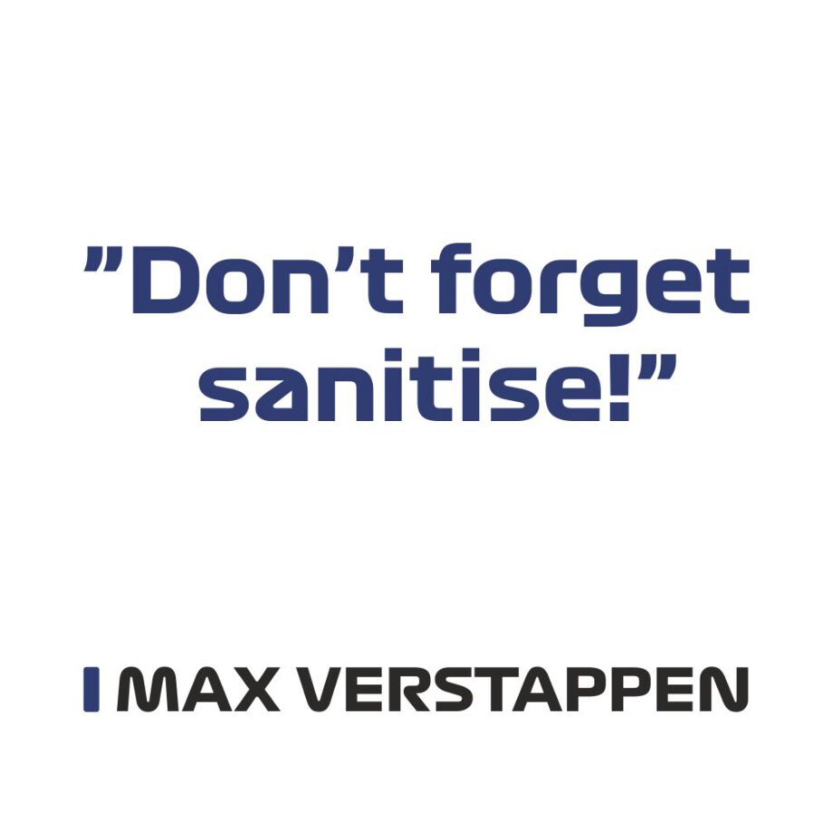 Max Verstappen - Kubek z napisem "Don't forget sanitise!"