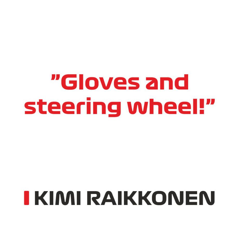 Kimi Raikkonen - Kubek z napisem "Gloves and steering wheel!"