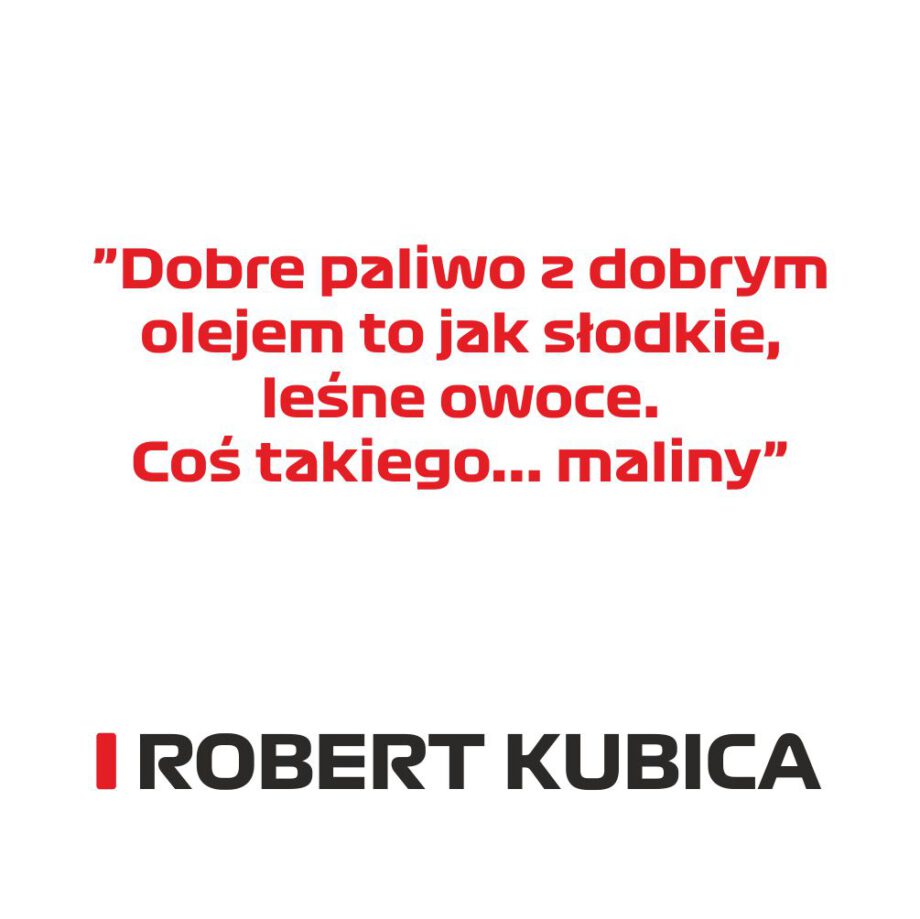 Robert Kubica - Kubek z napisem "Dobre paliwo z dobrym olejem to jak..."
