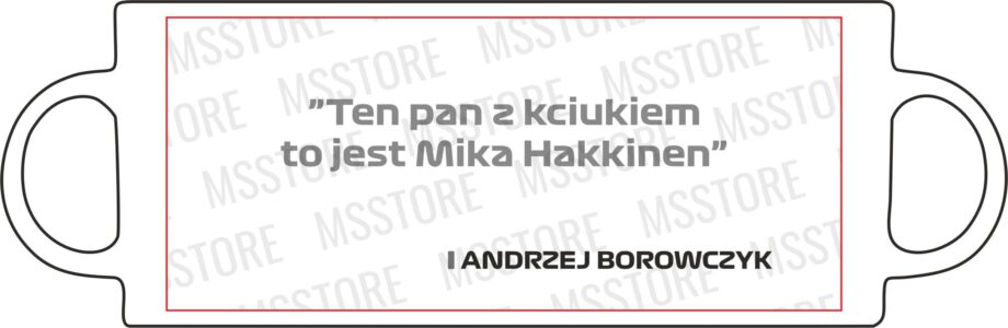 Andrzej Borowczyk - Kubek z napisem "Ten Pan z kciukiem to..."