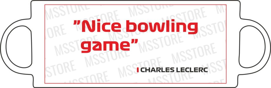 Charles Leclerc - Kubek z napisem "Nice bowling game"