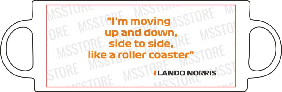 Lando Norris - Kubek z napisem "I'm moving up and down..."