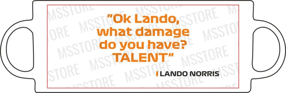 Lando Norris - Kubek z napisem "Ok Lando what damage..."