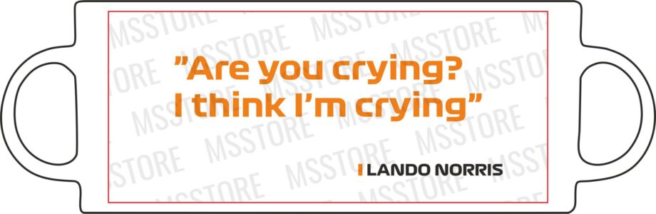 Lando Norris - Kubek z napisem "Are you crying?..."