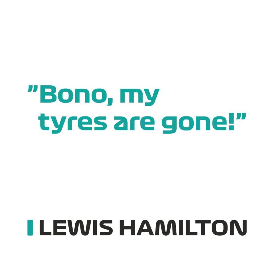 Lewis Hamilton - Kubek z napisem "Bono, My tyres are gone!"