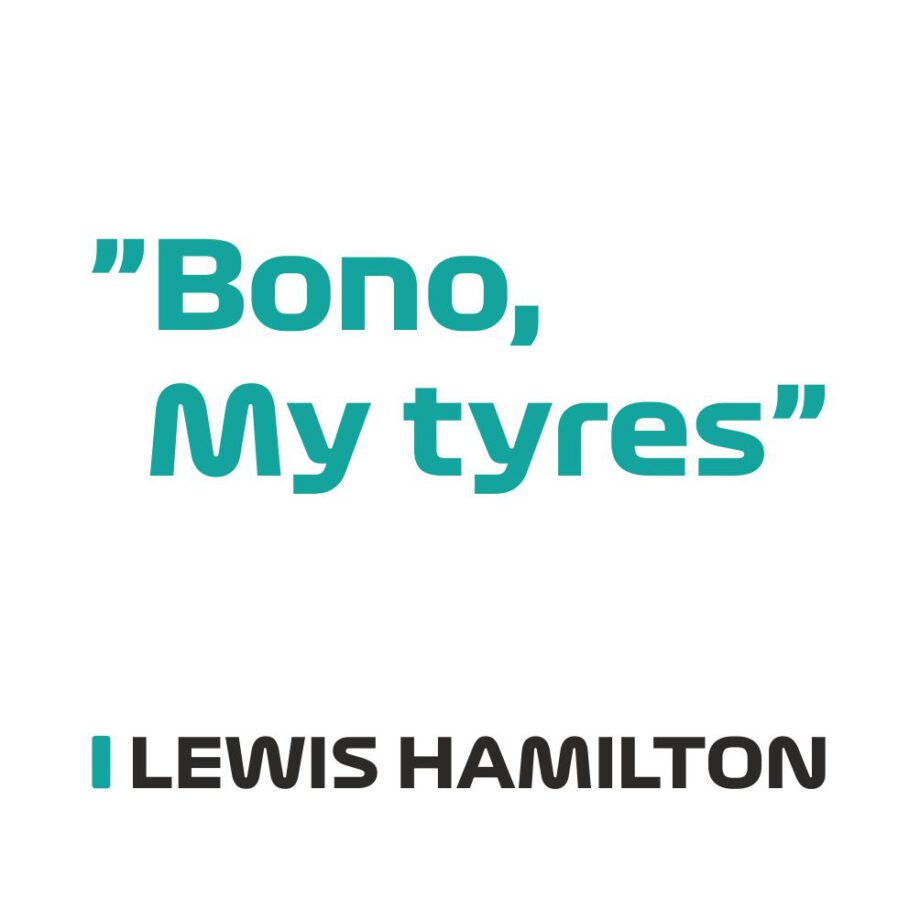 Lewis Hamilton - Kubek z napisem "Bono, My tyres"