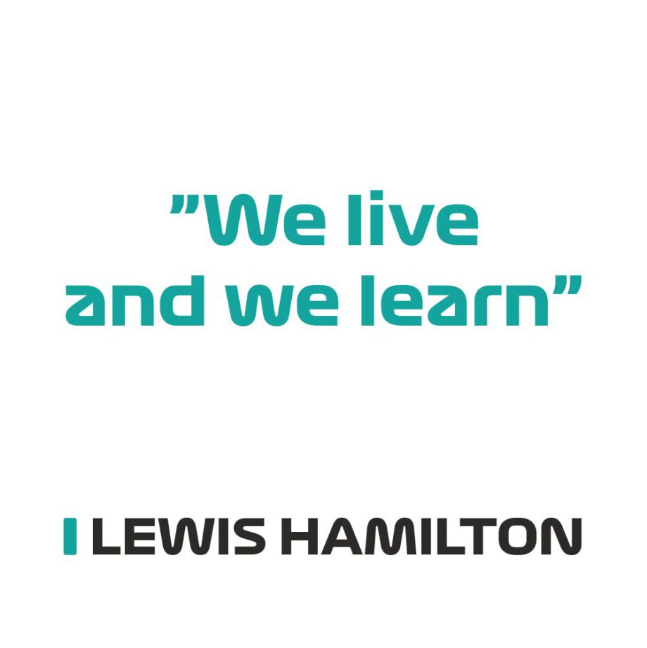 Lewis Hamilton - Kubek z napisem "We live and we learn"