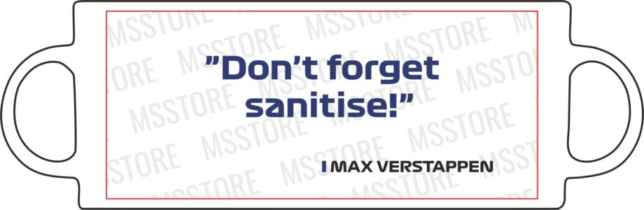 Max Verstappen - Kubek z napisem "Don't forget sanitise!"