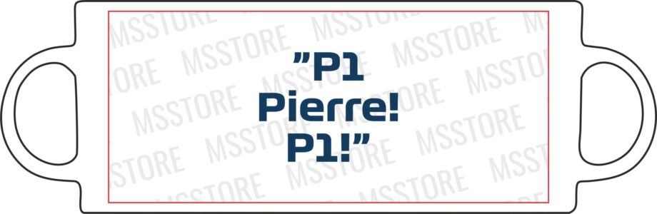 Pierre Gasly - Kubek z napisem "P1 Pierre! P1!"
