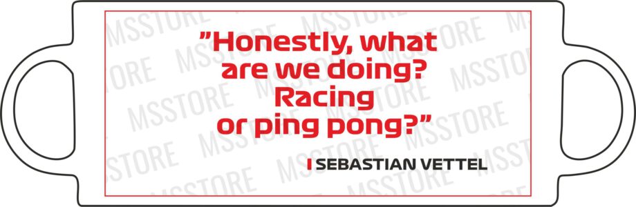Sebastian Vettel - Kubek z napisem "Honestly, what are we doing?..."