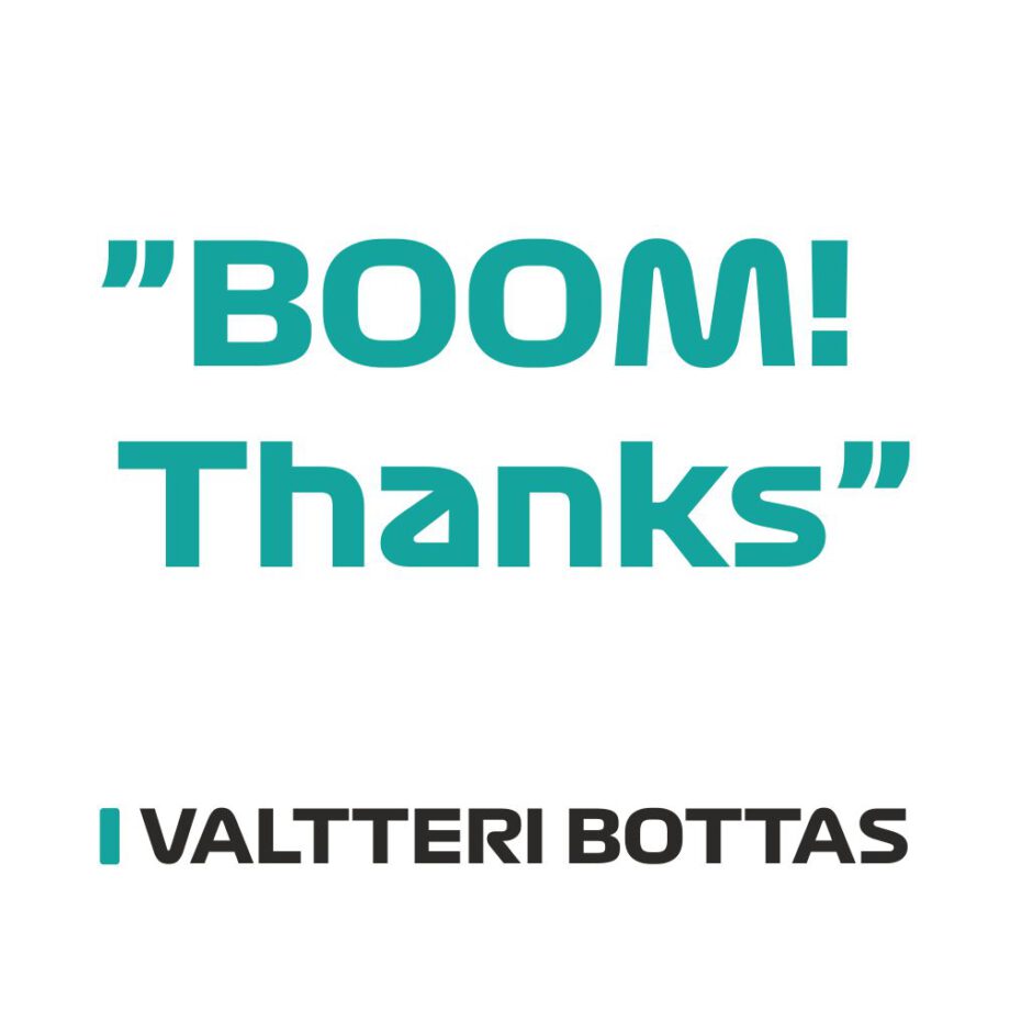Valtteri Bottas - Kubek z napisem "BOOM! Thanks"
