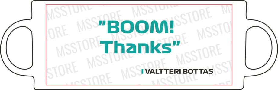 Valtteri Bottas - Kubek z napisem "BOOM! Thanks"