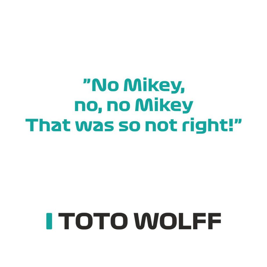Toto Wolff - Kubek z napisem "No Mikey, no, no Mikey..."