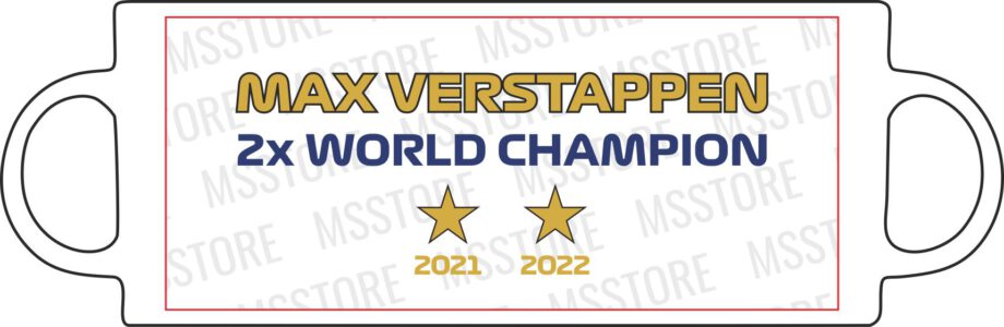 Max Verstappen - Kubek z napisem "2x World Champion"