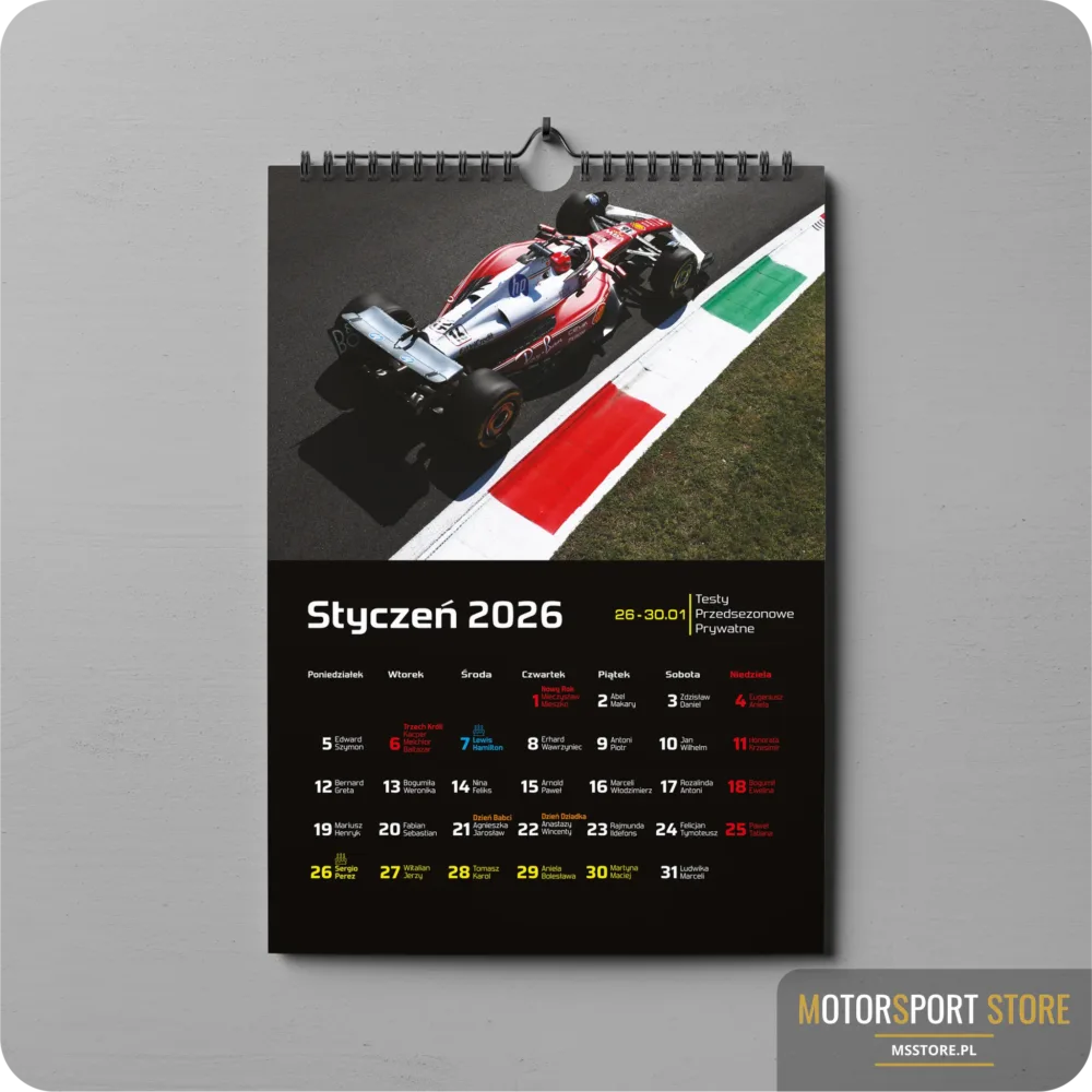 Styczeń Kalendarz F1 2026